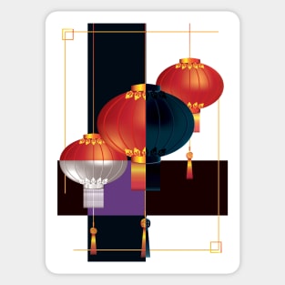 Bright Chinese lanterns Sticker